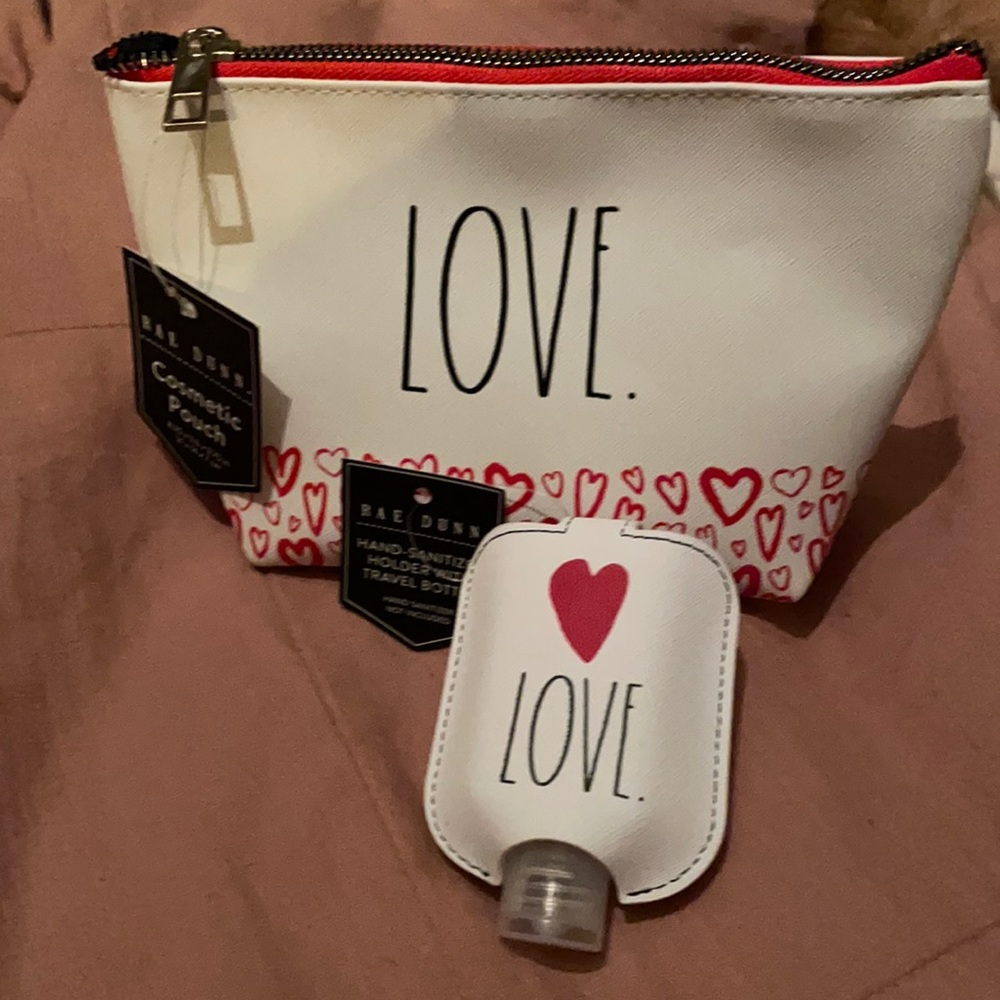 Rae Dunn ❤️ cosmetic pouch & hand sanitizer holder